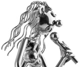 BRUBAKER Wine Bottle Holder Singer - Metal Sculpture Bottle Stand - 7.5 Inches - Wine Gift for Musicians and Music Fans - with Greeting Card