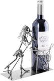 BRUBAKER Wine Bottle Holder Singer - Metal Sculpture Bottle Stand - 7.5 Inches - Wine Gift for Musicians and Music Fans - with Greeting Card