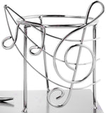 BRUBAKER Wine Bottle Holder Singer - Metal Sculpture Bottle Stand - 7.5 Inches - Wine Gift for Musicians and Music Fans - with Greeting Card