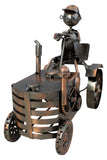BRUBAKER Wine Bottle Holder Farmer's Tractor - Table Top Metal Sculpture