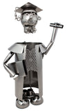BRUBAKER Wine Bottle Holder 'Graduation' - Table Top Metal Sculpture