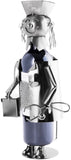 BRUBAKER Wine Bottle Holder Nurse - Metal Sculpture Bottle Stand - 9.1 Inches - Wine Gift Also for Health Nurse Nurse - with Greeting Card