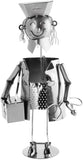 BRUBAKER Wine Bottle Holder Nurse - Metal Sculpture Bottle Stand - 9.1 Inches - Wine Gift Also for Health Nurse Nurse - with Greeting Card
