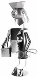 BRUBAKER Wine Bottle Holder Nurse - Metal Sculpture Bottle Stand - 9.1 Inches - Wine Gift Also for Health Nurse Nurse - with Greeting Card