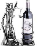 BRUBAKER Wine Bottle Holder Lady Justice with Snake - Metal Sculpture Bottle Stand - Metal Figure Wine Gift for Lawyer, Judge, Law Firm - with Greeting Card