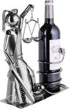 BRUBAKER Wine Bottle Holder Lady Justice with Snake - Metal Sculpture Bottle Stand - Metal Figure Wine Gift for Lawyer, Judge, Law Firm - with Greeting Card