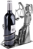 BRUBAKER Wine Bottle Holder Lady Justice with Snake - Metal Sculpture Bottle Stand - Metal Figure Wine Gift for Lawyer, Judge, Law Firm - with Greeting Card