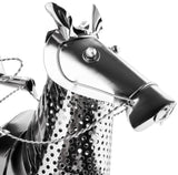 BRUBAKER Wine Bottle Holder Rider - Metal Sculpture Bottle Stand - 16.9 inches Metal Figure Wine Gift for Horse and Equestrian Fans with Greeting Card