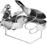 BRUBAKER Wine Bottle Holder Pianist Piano Player with Piano - Metal Sculpture Bottle Stand - 8.7 Inches - Wine Gift for Piano Fans - with Greeting Card