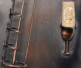 BRUBAKER Wine Bottle Holder 'Saxophone' - Wall Mountable with 2 Glass Holders