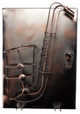 BRUBAKER Wine Bottle Holder 'Saxophone' - Wall Mountable with 2 Glass Holders