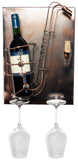 BRUBAKER Wine Bottle Holder 'Saxophone' - Wall Mountable with 2 Glass Holders