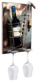 BRUBAKER Wine Bottle Holder 'Saxophone' - Wall Mountable with 2 Glass Holders