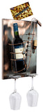 BRUBAKER Wine Bottle Holder 'Saxophone' - Wall Mountable with 2 Glass Holders