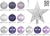 BRUBAKER 50-Piece Set Christmas Balls with Tree Top - Baubles - Christmas Tree Decorations