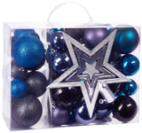 BRUBAKER 50-Piece Set Christmas Balls with Tree Top - Baubles - Christmas Tree Decorations