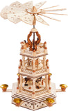 BRUBAKER Christmas Pyramid - 18 Inches - 3 Tier Carousel - Wooden Rotating Christmas Decoration Nativity Play - Hand-Painted Figures - Designed in Germany