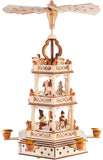 BRUBAKER Christmas Pyramid - 18 Inches - 3 Tier Carousel - Wooden Rotating Christmas Decoration Nativity Play - Hand-Painted Figures - Designed in Germany