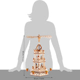 BRUBAKER Christmas Pyramid - 18 Inches - 3 Tier Carousel - Wooden Rotating Christmas Decoration Nativity Play - Hand-Painted Figures - Designed in Germany