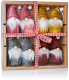 BRUBAKER 8-Piece Set Wooden and Knitted Christmas Gnomes - Tree Ornaments Pendants - 4.1 Inches - in Gift Box
