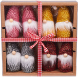 BRUBAKER 8-Piece Set Wooden and Knitted Christmas Gnomes - Tree Ornaments Pendants - 4.1 Inches - in Gift Box