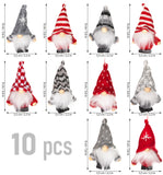 BRUBAKER 10-Piece Set Christmas Gnome Made of Wood and Rope - Tree Pendant Christmas Gnome Gnome - Christmas Pendant About 4 Inches - Christmas Gnome in Gift Box