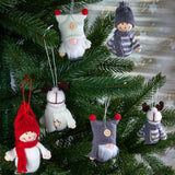 BRUBAKER 6-Piece Set Christmas Figures Made of Wood and Knit - Tree Pendants Reindeer Gnomes Winter Children - Large 3.5 - 4 Inches Tree Decorations Christmas Gnome in Gift Box