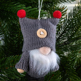 BRUBAKER 6-Piece Set Christmas Figures Made of Wood and Knit - Tree Pendants Reindeer Gnomes Winter Children - Large 3.5 - 4 Inches Tree Decorations Christmas Gnome in Gift Box