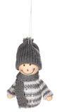 BRUBAKER 6-Piece Set Christmas Figures Made of Wood and Knit - Tree Pendants Reindeer Gnomes Winter Children - Large 3.5 - 4 Inches Tree Decorations Christmas Gnome in Gift Box