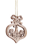 BRUBAKER 48-Pcs. Christmas Pendant Set - Wooden Tree Ornaments 1.2 - 1.6 Inches - Bells Stars Fir Tree Deco Christmas Hangers - Wooden Pendants for Christmas Tree