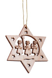 BRUBAKER 48-Pcs. Christmas Pendant Set - Wooden Tree Ornaments 1.2 - 1.6 Inches - Bells Stars Fir Tree Deco Christmas Hangers - Wooden Pendants for Christmas Tree