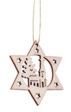 BRUBAKER 48-Pcs. Christmas Pendant Set - Wooden Tree Ornaments 1.2 - 1.6 Inches - Bells Stars Fir Tree Deco Christmas Hangers - Wooden Pendants for Christmas Tree