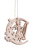 BRUBAKER 48-Pcs. Christmas Pendant Set - Wooden Tree Ornaments 1.2 - 1.6 Inches - Bells Stars Fir Tree Deco Christmas Hangers - Wooden Pendants for Christmas Tree