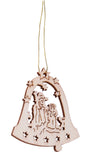 BRUBAKER 48-Pcs. Christmas Pendant Set - Wooden Tree Ornaments 1.2 - 1.6 Inches - Bells Stars Fir Tree Deco Christmas Hangers - Wooden Pendants for Christmas Tree