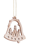 BRUBAKER 48-Pcs. Christmas Pendant Set - Wooden Tree Ornaments 1.2 - 1.6 Inches - Bells Stars Fir Tree Deco Christmas Hangers - Wooden Pendants for Christmas Tree