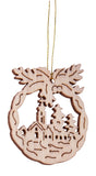 BRUBAKER 48-Pcs. Christmas Pendant Set - Wooden Tree Ornaments 1.2 - 1.6 Inches - Bells Stars Fir Tree Deco Christmas Hangers - Wooden Pendants for Christmas Tree