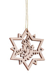 BRUBAKER 48-Pcs. Christmas Pendant Set - Wooden Tree Ornaments 1.2 - 1.6 Inches - Bells Stars Fir Tree Deco Christmas Hangers - Wooden Pendants for Christmas Tree