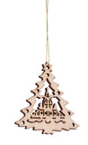 BRUBAKER 48-Pcs. Christmas Pendant Set - Wooden Tree Ornaments 1.2 - 1.6 Inches - Bells Stars Fir Tree Deco Christmas Hangers - Wooden Pendants for Christmas Tree