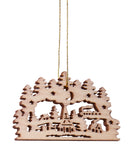 BRUBAKER 48-Pcs. Christmas Pendant Set - Wooden Tree Ornaments 1.2 - 1.6 Inches - Bells Stars Fir Tree Deco Christmas Hangers - Wooden Pendants for Christmas Tree