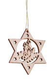 BRUBAKER 48-Pcs. Christmas Pendant Set - Wooden Tree Ornaments 1.2 - 1.6 Inches - Stars Fir Tree Santa Claus Deco Hanger Christmas - Pendants for The Christmas Tree
