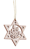 BRUBAKER 48-Pcs. Christmas Pendant Set - Wooden Tree Ornaments 1.2 - 1.6 Inches - Stars Fir Tree Santa Claus Deco Hanger Christmas - Pendants for The Christmas Tree