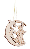 BRUBAKER 48-Pcs. Christmas Pendant Set - Wooden Tree Ornaments 1.2 - 1.6 Inches - Stars Fir Tree Santa Claus Deco Hanger Christmas - Pendants for The Christmas Tree