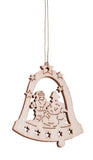 BRUBAKER 48-Pcs. Christmas Pendant Set - Wooden Tree Ornaments 1.2 - 1.6 Inches - Stars Fir Tree Santa Claus Deco Hanger Christmas - Pendants for The Christmas Tree