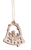 BRUBAKER 48-Pcs. Christmas Pendant Set - Wooden Tree Ornaments 1.2 - 1.6 Inches - Stars Fir Tree Santa Claus Deco Hanger Christmas - Pendants for The Christmas Tree