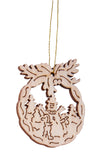 BRUBAKER 48-Pcs. Christmas Pendant Set - Wooden Tree Ornaments 1.2 - 1.6 Inches - Stars Fir Tree Santa Claus Deco Hanger Christmas - Pendants for The Christmas Tree