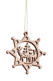 BRUBAKER 48-Pcs. Christmas Pendant Set - Wooden Tree Ornaments 1.2 - 1.6 Inches - Stars Fir Tree Santa Claus Deco Hanger Christmas - Pendants for The Christmas Tree