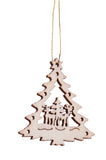 BRUBAKER 48-Pcs. Christmas Pendant Set - Wooden Tree Ornaments 1.2 - 1.6 Inches - Stars Fir Tree Santa Claus Deco Hanger Christmas - Pendants for The Christmas Tree