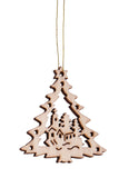 BRUBAKER 48-Pcs. Christmas Pendant Set - Wooden Tree Ornaments 1.2 - 1.6 Inches - Stars Fir Tree Santa Claus Deco Hanger Christmas - Pendants for The Christmas Tree