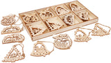 BRUBAKER 24-Pcs. Christmas Pendant Set - Wooden Tree Ornaments 2.4 Inches - Angels Bells Fir Tree - Deco Hanger Christmas - Christmas Tree Pendants Ornaments