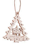 BRUBAKER 24-Pcs. Christmas Pendant Set - Wooden Tree Ornaments 2.4 Inches - Angels Bells Fir Tree - Deco Hanger Christmas - Christmas Tree Pendants Ornaments